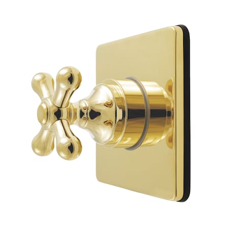 Kingston Brass Single-Handle Six-Way Diverter Valve with Square Trim Kit, Polished Brass KS4042AX
