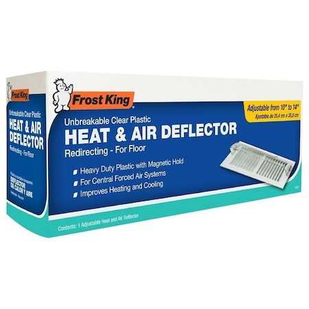 Frost King Heat and Air Deflector, 10 to 14 in L, 12-1/2 to 16 in W, Plastic, Clear HD7