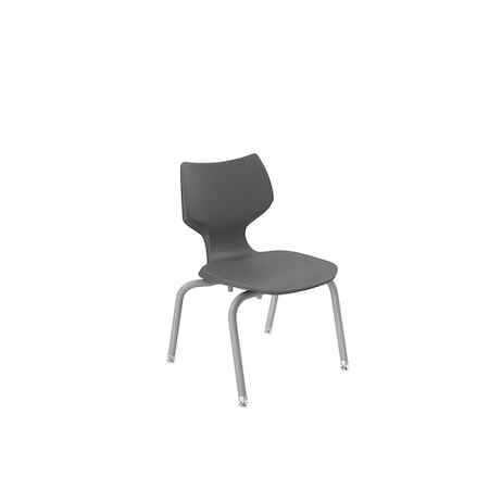 Flavors 14" B Stack Chair, Platinum Frame, Nylon Glide, Charcoal 11847