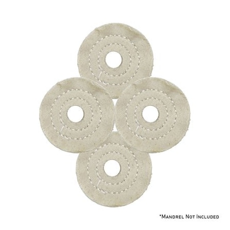 Renegade Products Usa Mini Buffing Wheels, 1/2" Arbor Hole, UBM Mini Buff Pack, 60-Ply, 3/4" Thick, 2 Inch, 4PK FCV2X60P60UBM-1/2AH-4PK