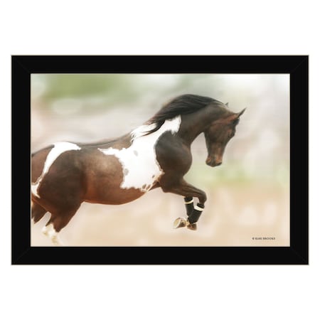Homeroots Wild Horses Black Framed Print Wall Art 415888