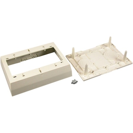 Wiremold Three Gang Box Fitting, Ivory, PVC 2348-3