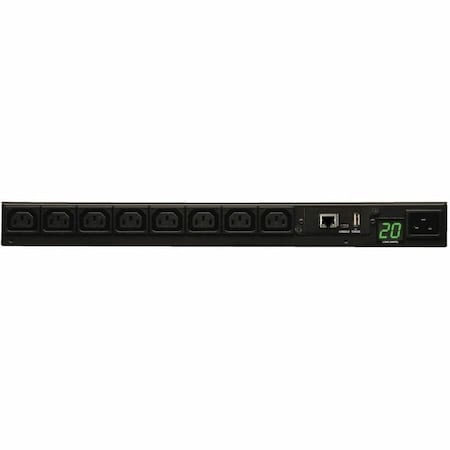 Eaton 3.7kW Single-Phase 208/230V Monitored PDU - LX Platform, 8 C13 Outlets, C20 Input with L6-20P PDUMNH20HV