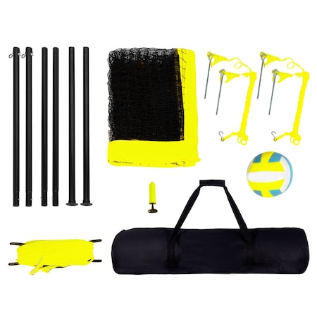 Vevor Outdoor Portable Volleyball Net System Adjustable Height Poles Carry Bag JH-201