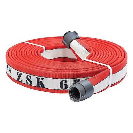 Armtex Hp Fire Hose, Double Jacket, 1 3/4 in Hose Inside Dia., Nylon Reinforced NBR Rubber Hose Tube, Red HP175R050-NH150-L