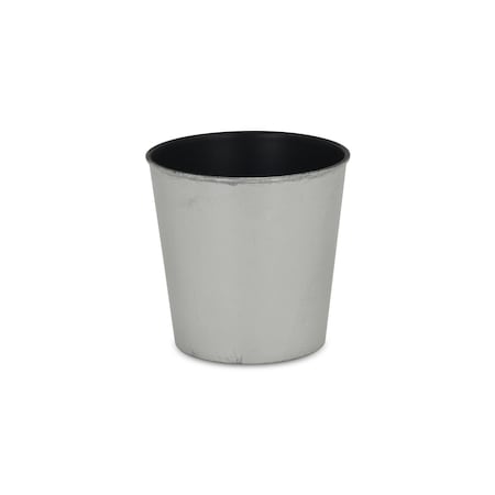 Homeroots 5in Silver Recycled Plastic Indoor Outdoor Round Pot Planter 488320