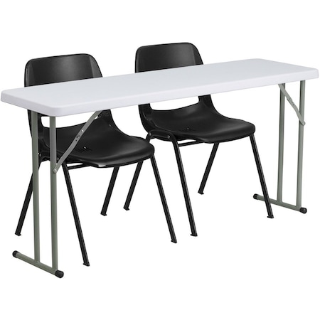 Flash Furniture Rectangle Folding Table, Plastic Top, White RB-1860-2-GG