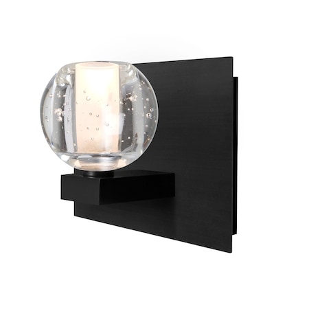 Besa Lighting Besa, Boca Vanity, Clear Bubble, Black Finish, 1x40W G9 base 1WF-BOCABB-BK