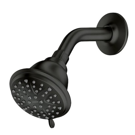 Moen SHOWER HEAD 8-FUNC MAT BLK 4IN 218W0BL