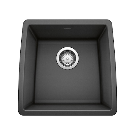 Blanco Bar Sink, 1 bowl, Silgranit, 17.00 in W x 17.50 in L x 9.37 in H 440079