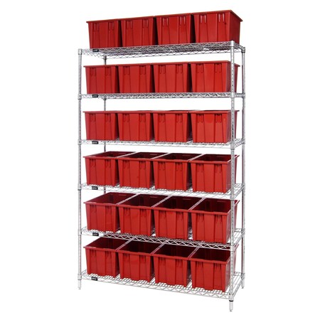 Quantum Storage Systems WIRE SHELVING UNIT W/ snt's WR6-24185RD