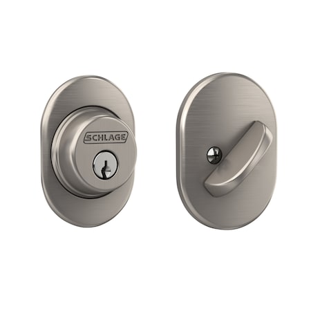 Schlage Residential Remsen Single Cylinder Deadbolt C Keyway with 12287 Latch and 10116 Strike Satin Nickel Finish B60RMN619