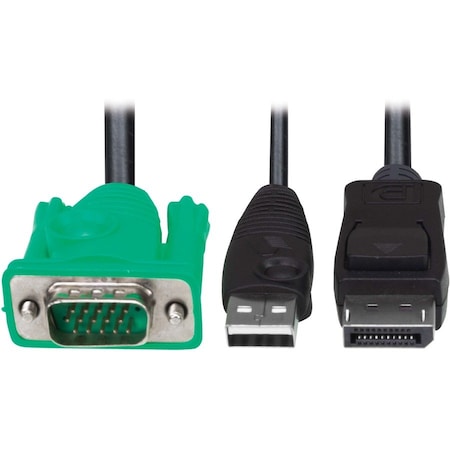 Eaton Tripp Lite Series VGA to DisplayPort and USB-A Adapter Cable Kit for B020-U and B022-U KVM, 6 ft. P778-006-DP