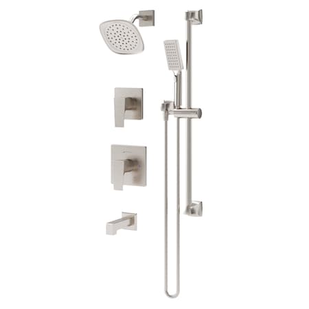 Symmons Verity HydroMersion Double Handle Tub and Shower Trim Kit with Hand Spray (Valve Not Included) 4996STN15TRM