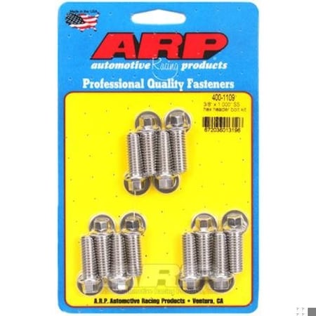 Arp 3/8 X 1.000 SS HEX HEADER BOLT KIT 400-1109