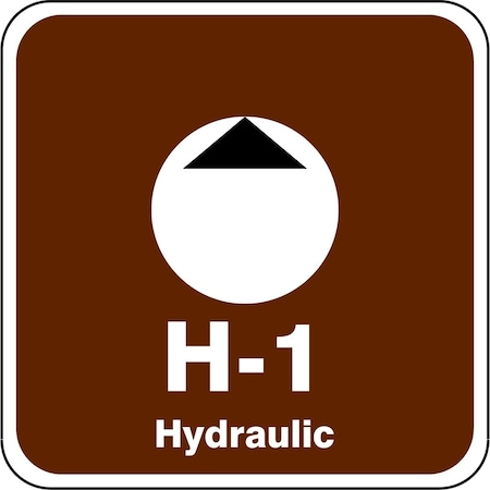 Accuform Energy Source ID Tag, H-1 Hydraulic, 2.5" X 2.5", Adhesive Dura-Poly, 5/PK TDK501XVM