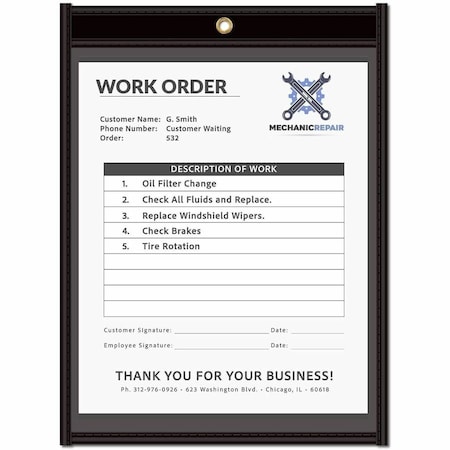 C-Line Products Shop Ticket Holders, 1 Side, 9 x 12", PK25 45912