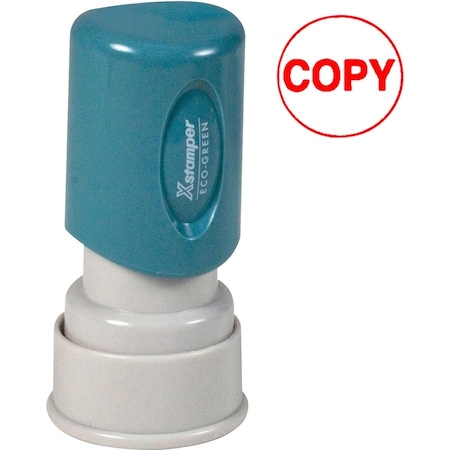 Shachihata Xstamper Pre-Inked Message Stamp, COPY, 5/8" Diameter, Red 11407