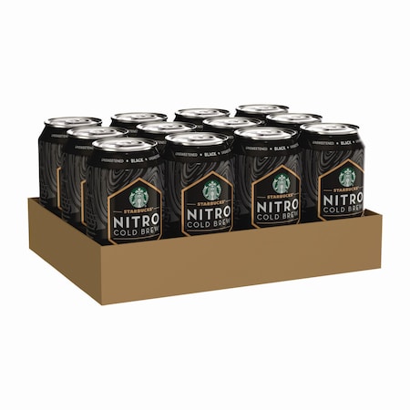 Starbucks Nitro Cold Brew Coffee, Black Unsweetened, 9.6 oz Can, 12PK PEP19286