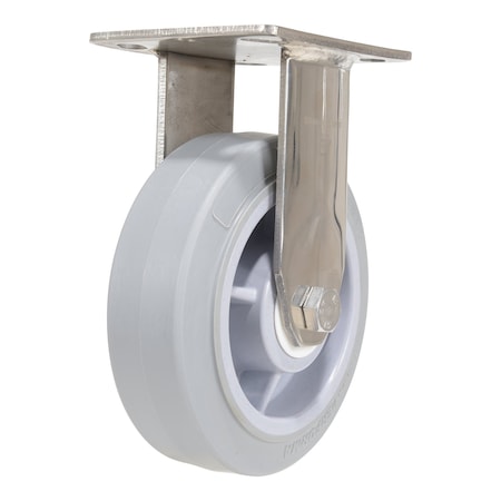 Vestil Thermoplastic Rubber Rigid Caster 6 In. Diameter x 2 In. Width 600 Lb. Capacity Gray CST-E-SS-6X2TPR-R