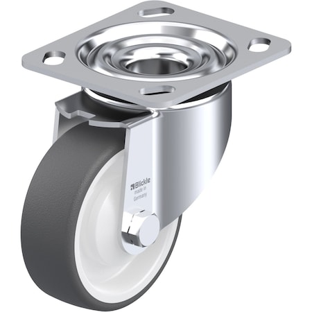 Blickle Swivel Plate Caster, PU, 4", 660 lb., Caster Load Rating Range: Heavy-Duty LK-POTH 100KA-14