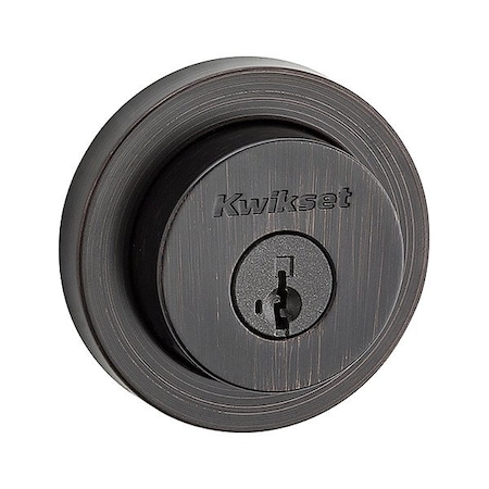 Kwikset Single Cylinder Deadbolt, 1" L Throw, Zinc 158-RDT-11P-SMT-6AL-STRKP-K3