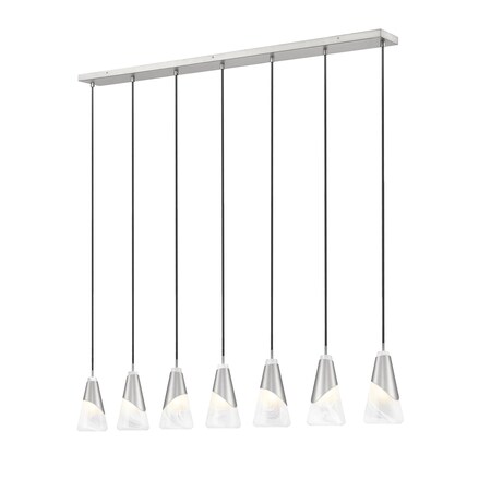 Z-Lite Aimie 7-Light Linear Chandelier, 6 in W, Brushed Nickel 828P6-7L-BN