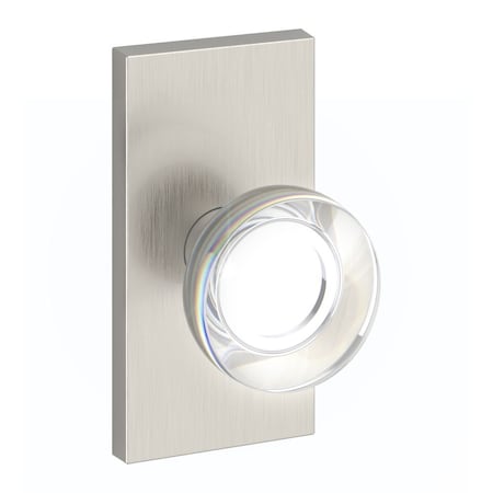 Baldwin Half Dummy Contemporary Crystal Knob and Contemporary 5in Rose Satin Nickel Finish HDCCYCFR150