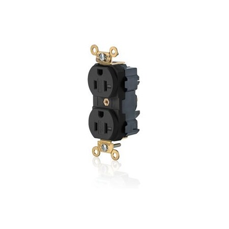 Leviton DuplexReceptcle, 20A, Black, 125V, Commrcial M5362-SE