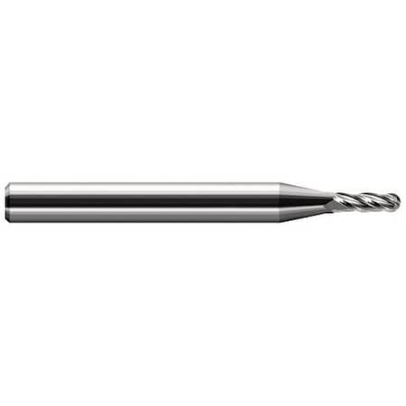 Harvey Tool Miniature End Mill-Ball-Stub & Standard, 74106, Uncoated, .106" Cutter Diameter, .318" Length of Cut 74106
