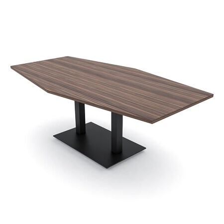 Skutchi Designs Hexagon Conference Table With Power Unit, 48 in W, 84 in L, Brown HAR-HEX.IR-48X84-DOU.BK-H3041-NA
