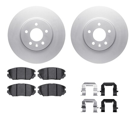 Dynamic Friction Co DFC GEOSPEC Coated Rotors with 5000 Brake Pads - Ceramic and Hardware 4512-46123
