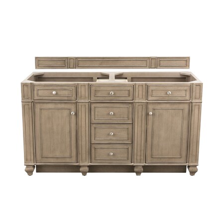James Martin Vanities Vanity, without top, Whitewashed Walnut, 59.9 in W x 22.9 in D, 157-V60D-M-WW