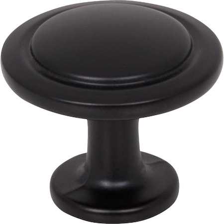 Hardware Resources Elements Gatsby 1-1/4 Diameter Matte Black Mushroom Knob 3960-MB