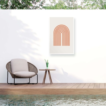 Trademark Fine Art Outdoor Canvas Art THE MIUUS STUDIO 'Orange Minimalist Arch' Wall Art for Patios, or Gardens 1X29166-OC3047WR