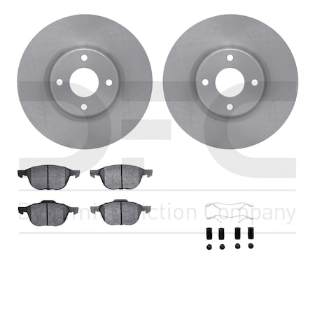 Dynamic Friction Co DFC Brake Rotor with 5000 Brake Pads and Hardware Kit 6512-99812