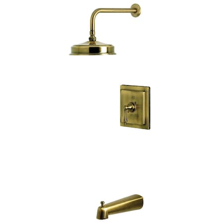 Kingston Brass Single-Handle Pressure Balanced Tub and Shower Faucet, Antique Brass KB5893AL