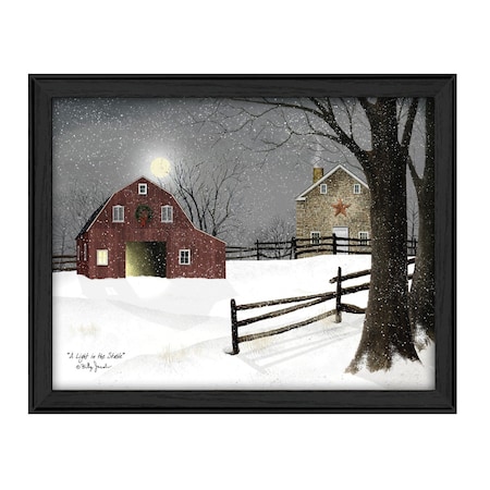 Homeroots Light in the Stable 6 Black Framed Print Wall Art 406303