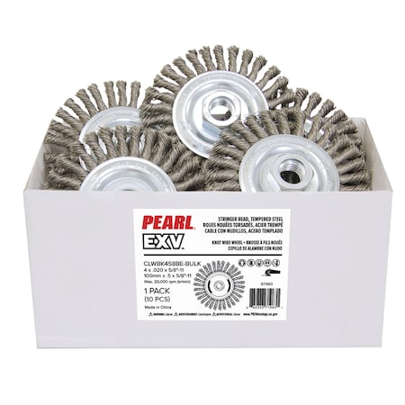 Pearl EXV Knot Wheel Stringer Bead Twist 4 x .020 x 5/8-11, Pack of 10, Stainless Steel CLWBK458BES-BULK