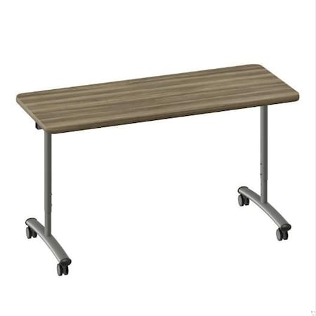 Correll Rectangle Premium Sit To Stand HPL Flip Top Table, 60 in W, 28 in to 38 in H, Particleboard Top FTS2460-53-14-53