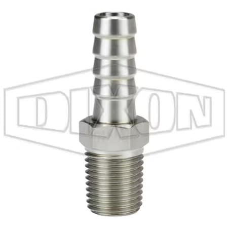 Dixon Insert, 1/4 x 3/8 in, MNPT x Hose Barb, 316 SSss Steel RN32