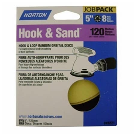 Tool Time 49219 5 in. 8 Hole P180 Hook & Loop Discs, 25PK TO3565904