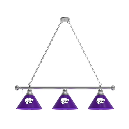 Holland Bar Stool Co Kansas State 3 Shade Billiard Light, Chrome Fixture BL3CHKnsasS