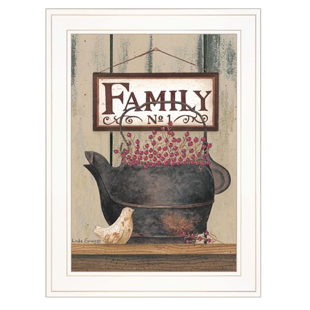 Homeroots FAMILY NO1 White Framed Print Wall Art 407439