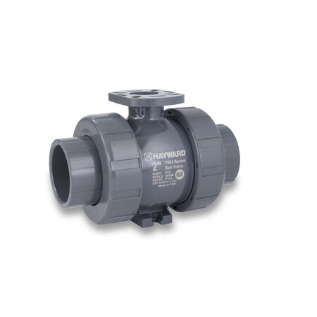 Hayward Flow Control 1 1/2'' PVC TBH Series Ball Valve SOC/THD Ends UHMWHDPE Seats EPDM Seals Actuation Ready TBH1150ASTEK0UH