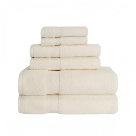 Superior Zero Twist Cotton Towel Set - Ivory, 6 Pieces ZT 6 PC SET IV