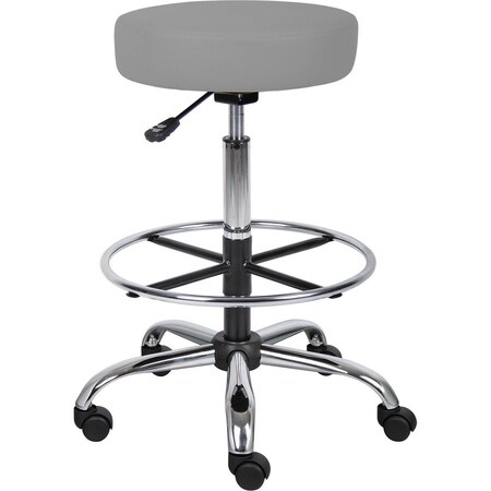 Norstar Caressoft Medical Drafting Stool with Foot Ring- Grey B16240-GY
