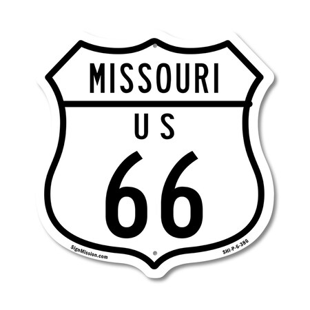 Signmission Missouri Route Marker Shield Sign Us 66, 6 Inch X 6 Inch, Plastic Sign SHI-P-6-386