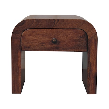 Homeroots 16" Brown Solid Wood One Drawer Nightstand 653819