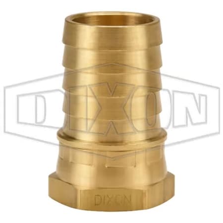 Dixon Standard Shank Garden Hose Thread Female Fitting with Swivel Nut, 3/4-11-1/2 x 1 in Nominal, Brass, 5911612C